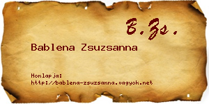 Bablena Zsuzsanna névjegykártya