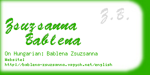 zsuzsanna bablena business card